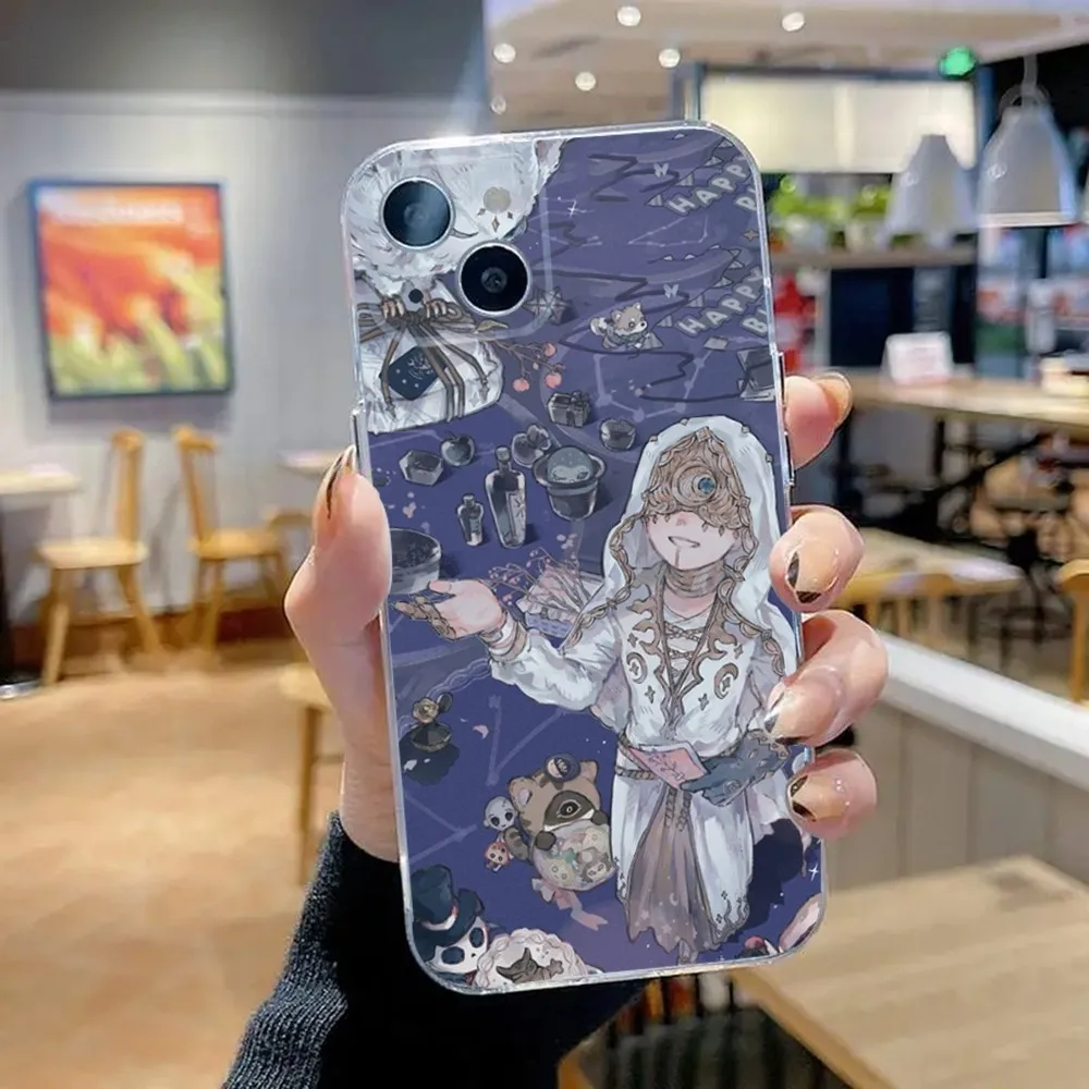 I-Identity V Game  Phone Case For iPhone 15,14,13,12,11 Plus,Pro,Max,XR,XS,X,7,8 Plus,SE,Mini Transparent Silicone Soft