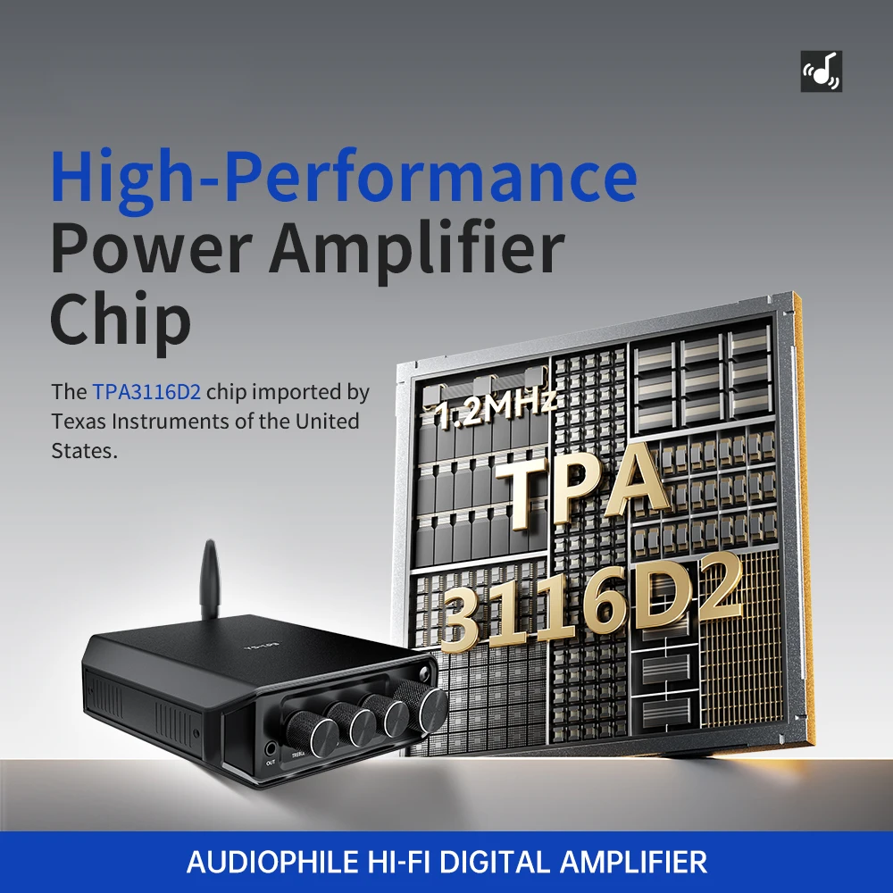 YS-LP3 tpa3116 amplificador classe d bluetooth 5.4 2.0 canais 50wx2 amplificador de áudio estéreo de alta fidelidade amplificador digital volume ajustável