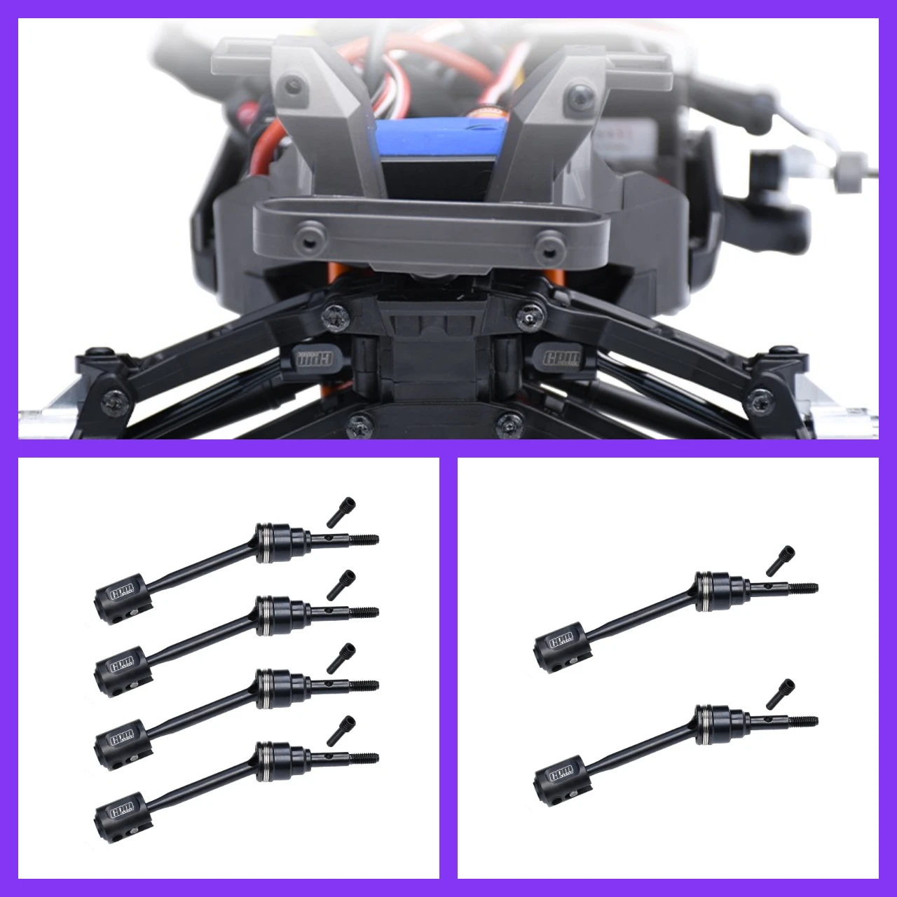 

GPM 4140 Carbon Steel Front/Rear Driveshafts & Drive Cups For TRAXXAS Mini Maxx