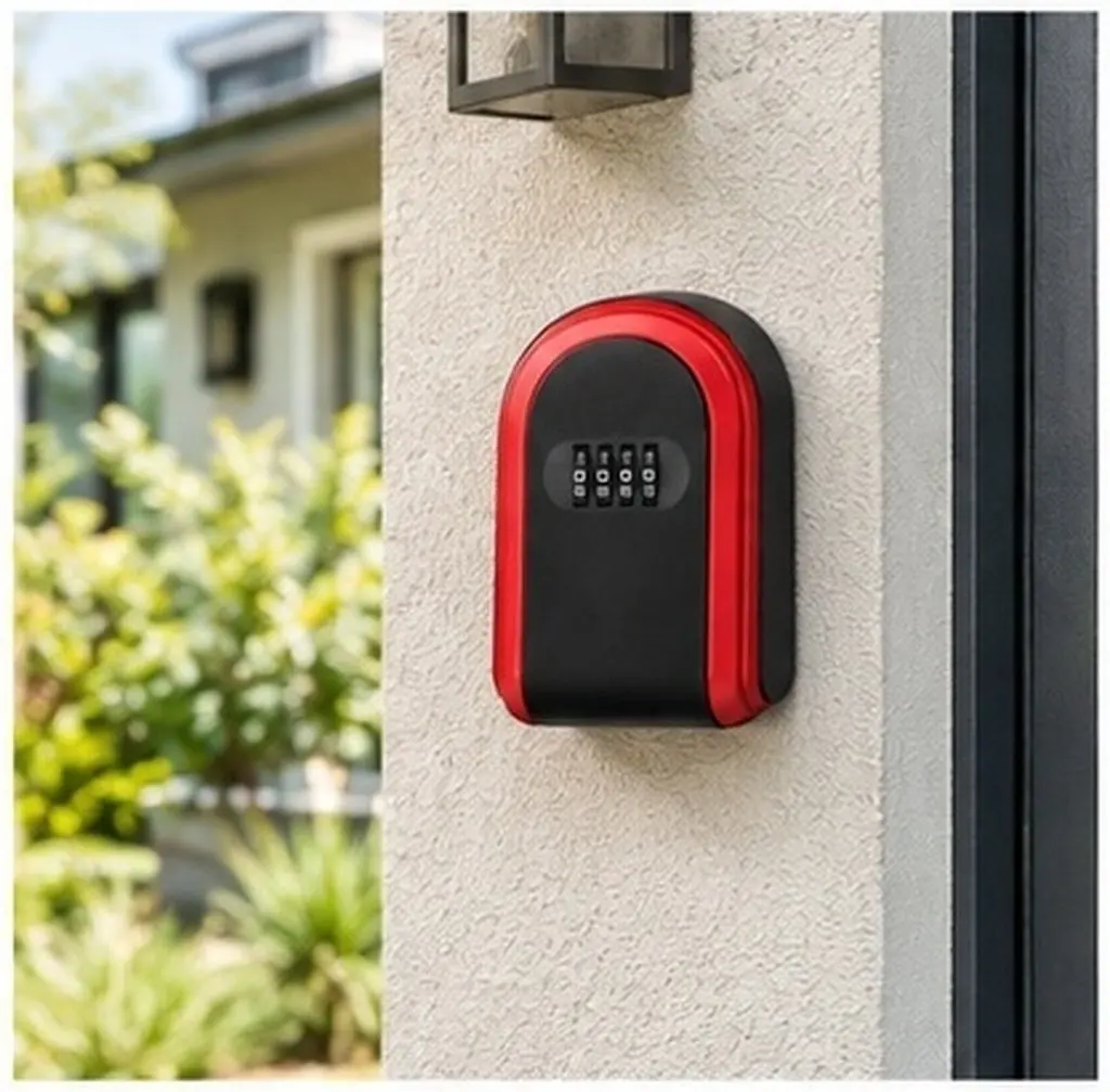 Key Lock Box Outdoor Wall Mount Plastic Password Lockbox Secure Spare Key Storage Safe Holder Combination Code Resettable