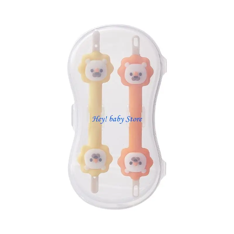 

Q1FE Двусторонний силиконовый очиститель с рисунком льва, безопасный для удаления ушной серы Booger для младенцев