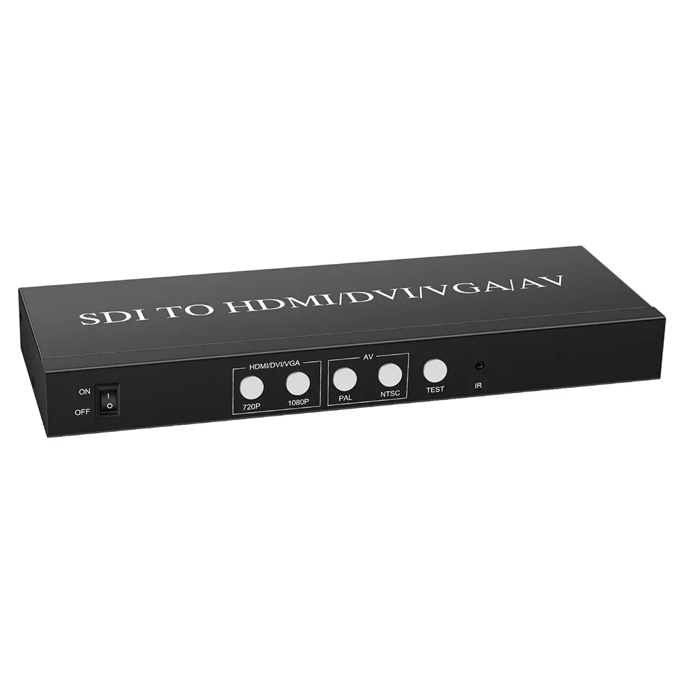 Convertidor de Audio y vídeo SD/HD/3G SDI a HDMI DVI VGA AV CVBS con adaptador de salida de bucle SDI para Monitor Multimedia HDTV