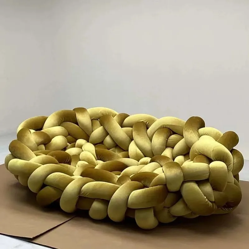 أريكة الثعبان المنسوجة الفاخرة الإيطالية الخفيفة مصممة من العلامة التجارية الكبيرة الراقية فيلا غرفة المعيشة أريكة الثعبان #2