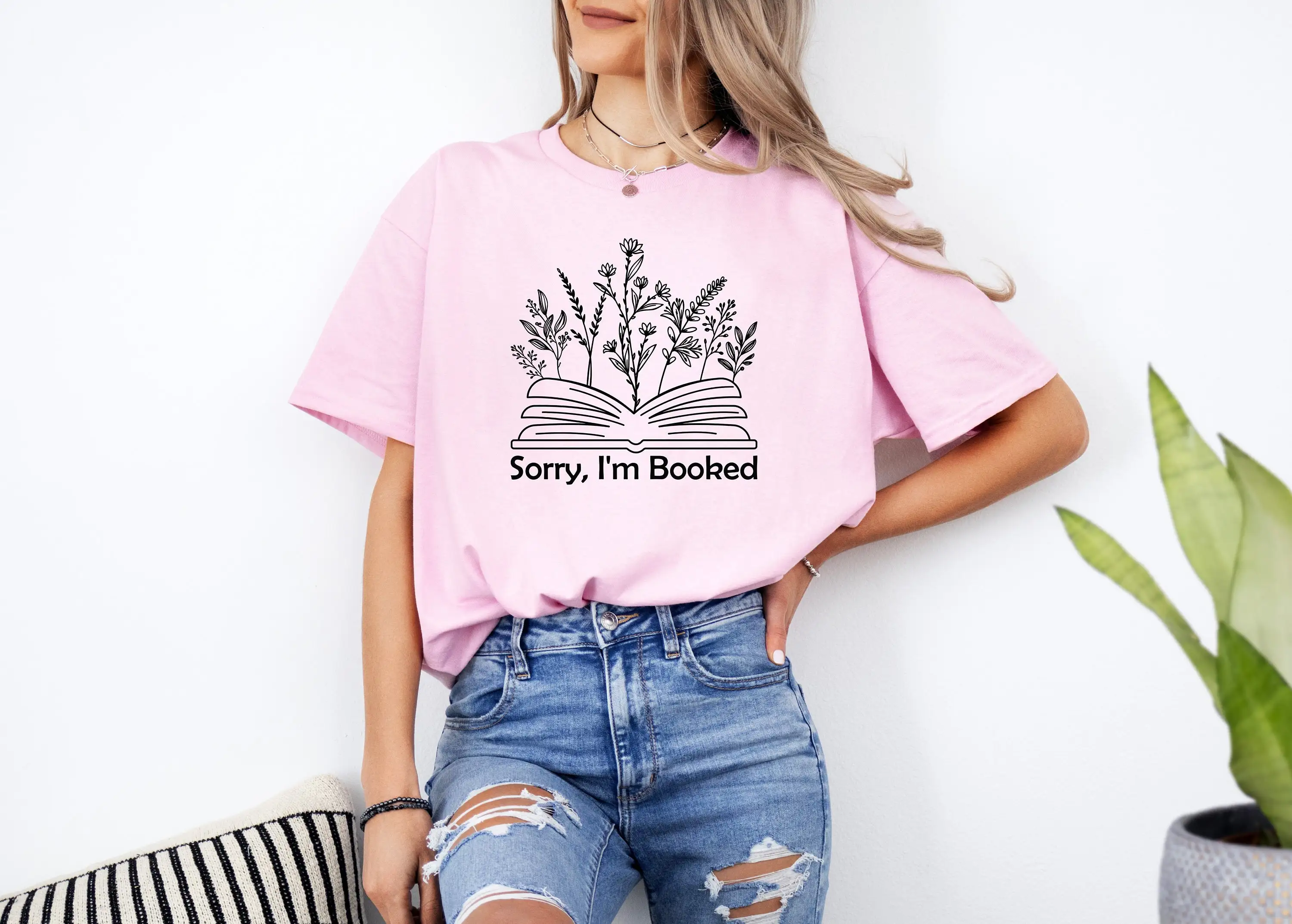 Sorry I'M Booked T Shirt Bookish Book Lovers Librarian Lover Floral Nerd