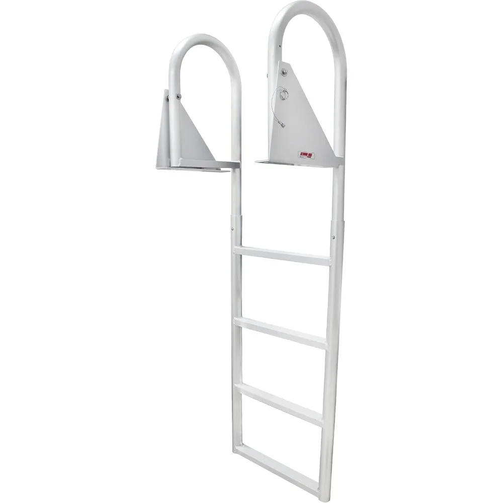 

3005.3473 Heavy Duty Flip-Up Dock Ladder with Comfortable Round Tube Frame - 4 Steps, 21" Step Width, 49.5" Below-Deck Reach, 3