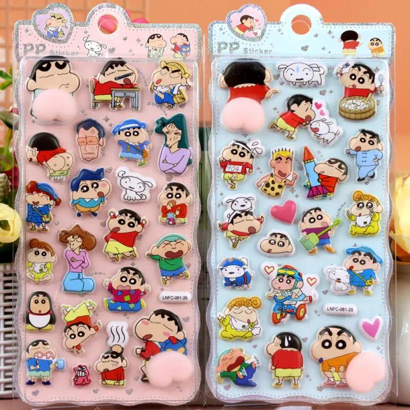 Crayon Shinchan Squishy Butt Pinch Bubble Stickers 3D Puffy Foam Decal Stress Relief for Phone Case Journal Luggage Cup Ornament