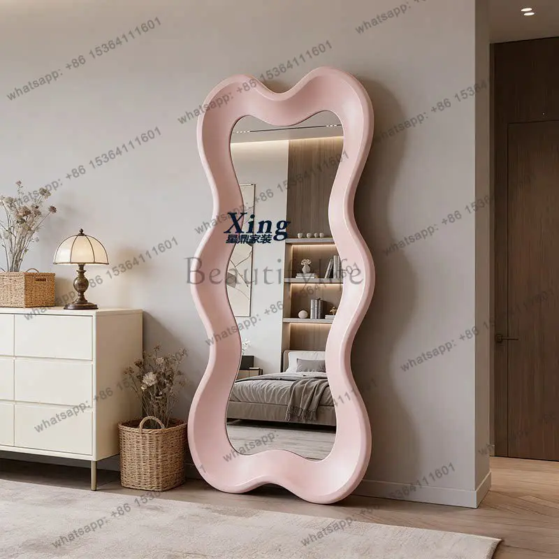 Hot Selling Products Wavy Modern Decorative Mirrors Funky Makeup Nordic Irregular Cute Mirror Portable Cosmetics Garden Spiegel