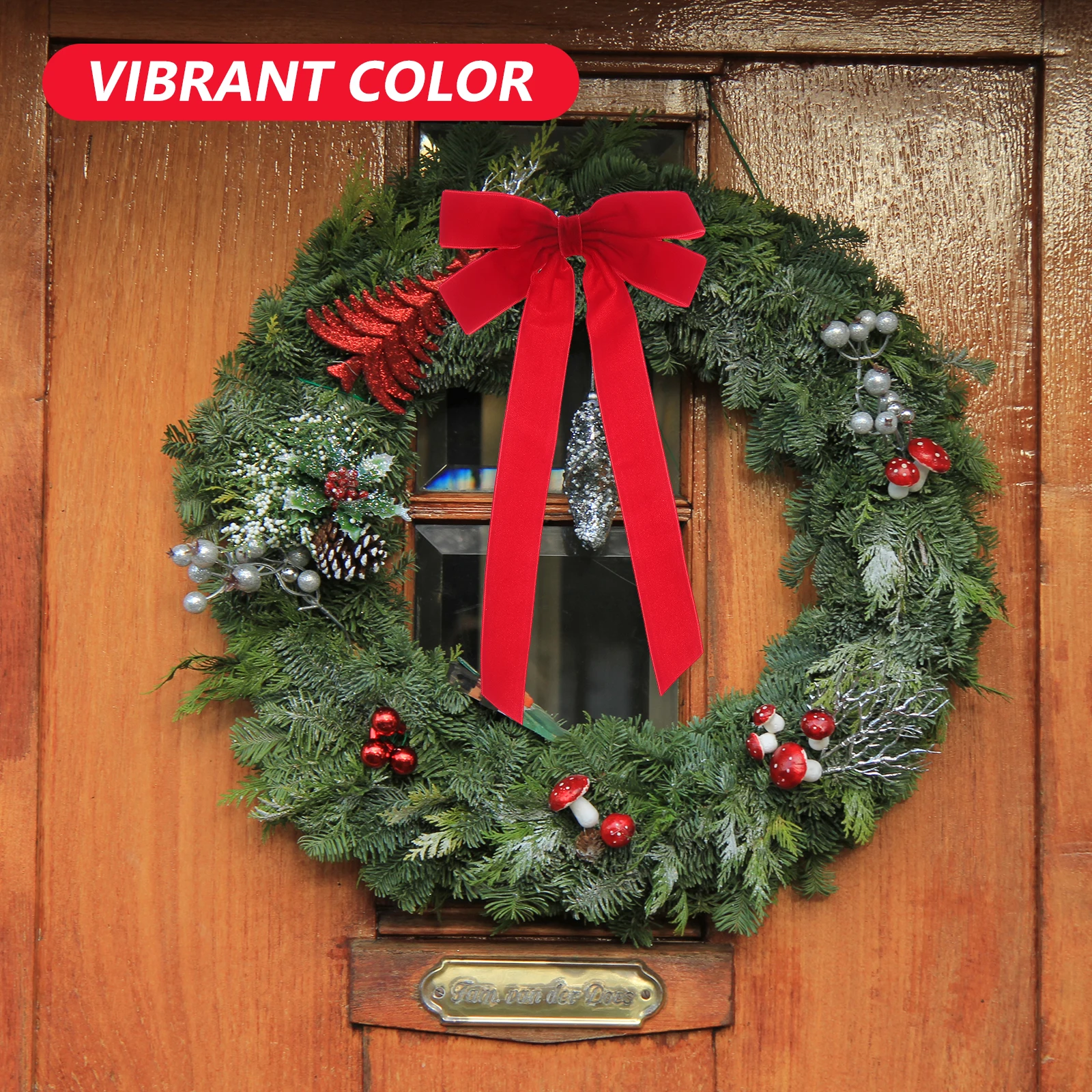 

12Pcs Christmas Bow Ornaments Red Ribbon for Tree Wreath Garland Home Party Indoor Outdoor Holiday Decorations