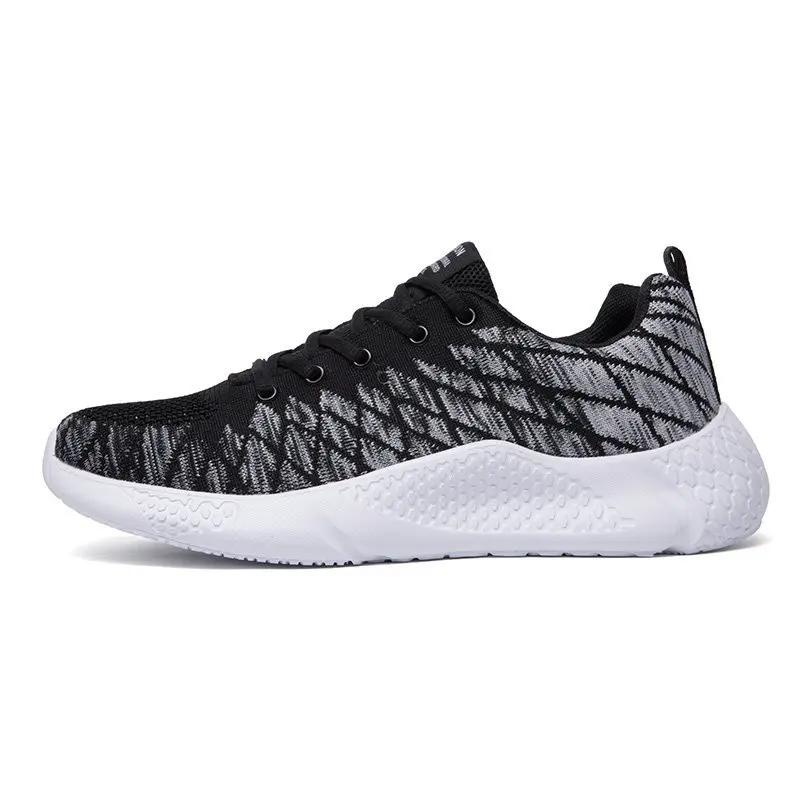 2024 Men Breathable Sneakers Flying Woven Mesh Lace Up Sports Shoes Outdoor Casual Running Shoes Plus Size 48 Zapatillas Hombre