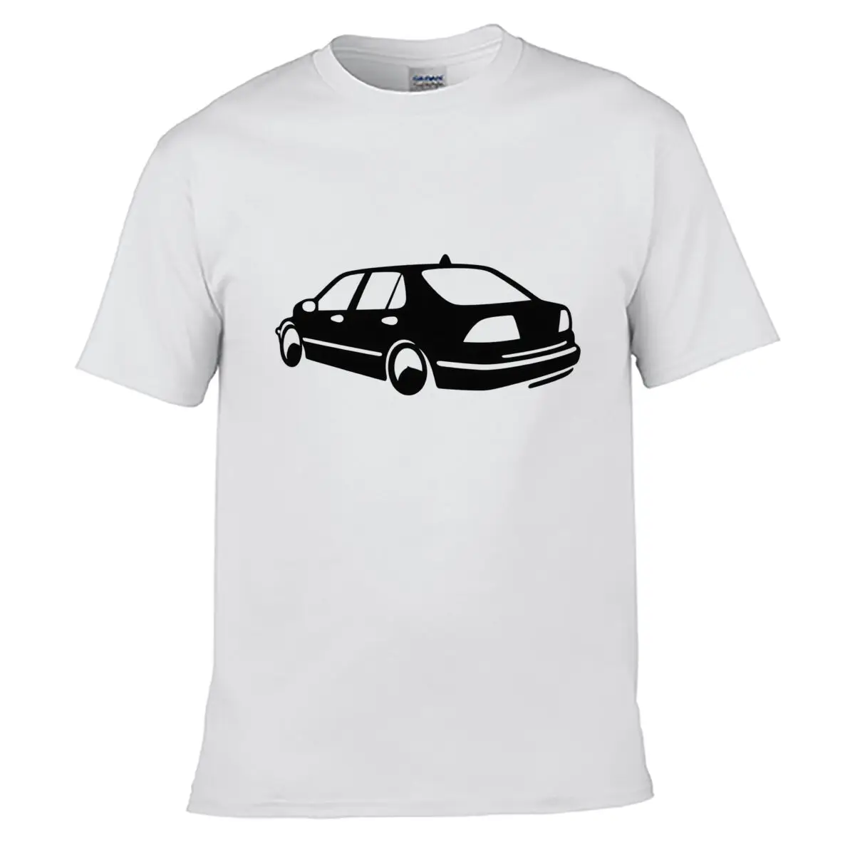 Black Saab Automobile Side Profile Silhouette Summer short-sleeved Loose Top