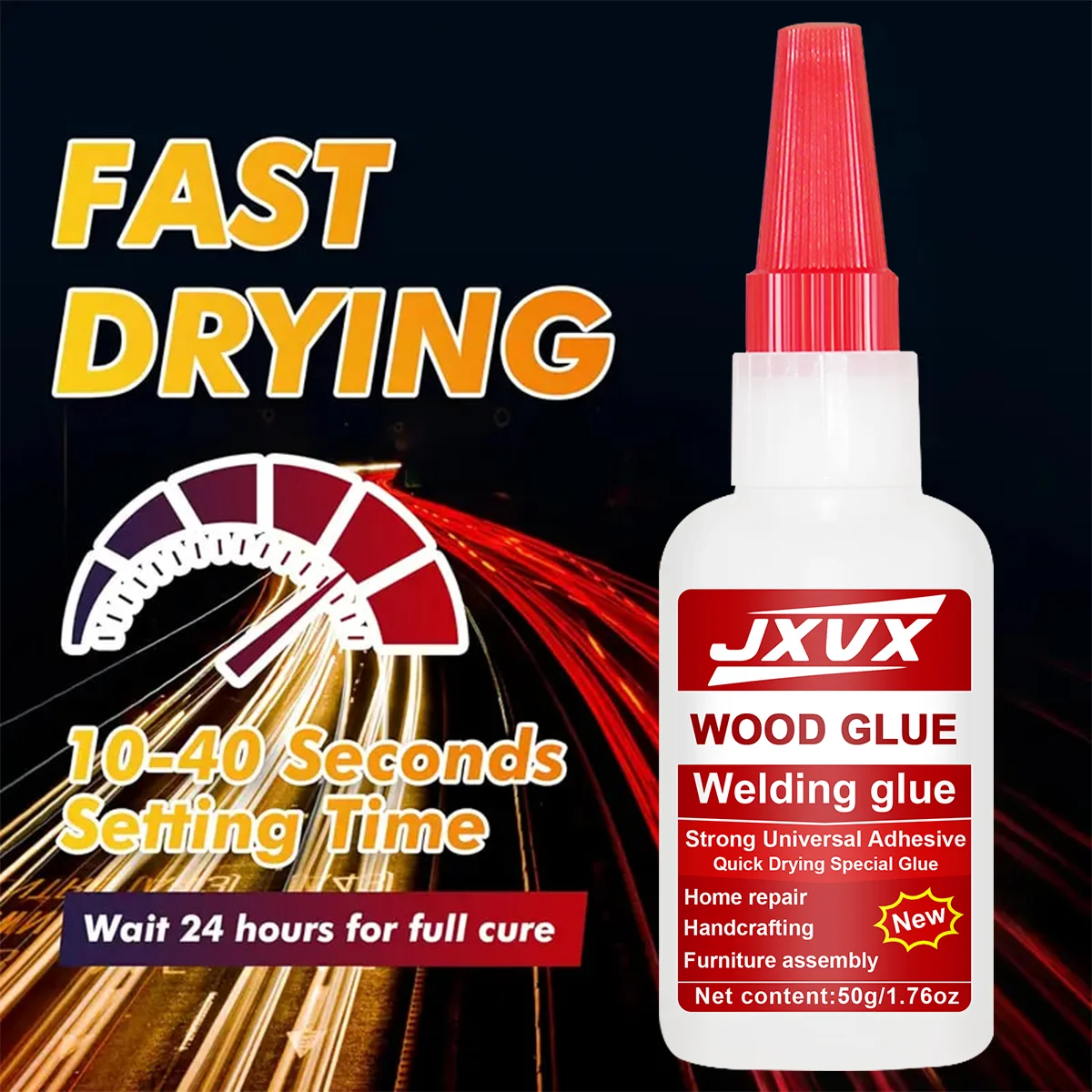 لحام سيراميك جديد JXVX 50 جرام مع غراء عالي المقاومة للزيت، أداة غراء قوية لإصلاح السيراميك الجاف الفوري، درجة حرارة عالية، أمان، غير أبيض، موزع دقيق للهدايا