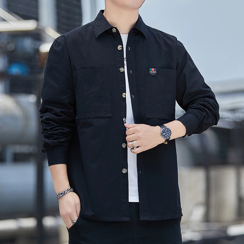 ربيع الخريف رقيقة irt عارضة طويلة Sve بدوره إلى أسفل طوق Jaet معطف للشباب الترفيه عمال تنوعا القطن بولي...