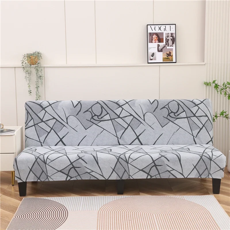 

Elastic Printed Sofa Bed Cover Stretch Spandex Armless Folding Couch Covers All-inclusive Casual Funiture Protector Home Hotel