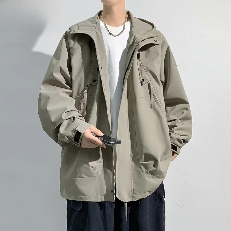 

Wassup Nuraya ex Hooded Jaet Casual Loose Workwear Sle Windproof Polyester Fiber Long Sve Zipper Closure Spring Au...