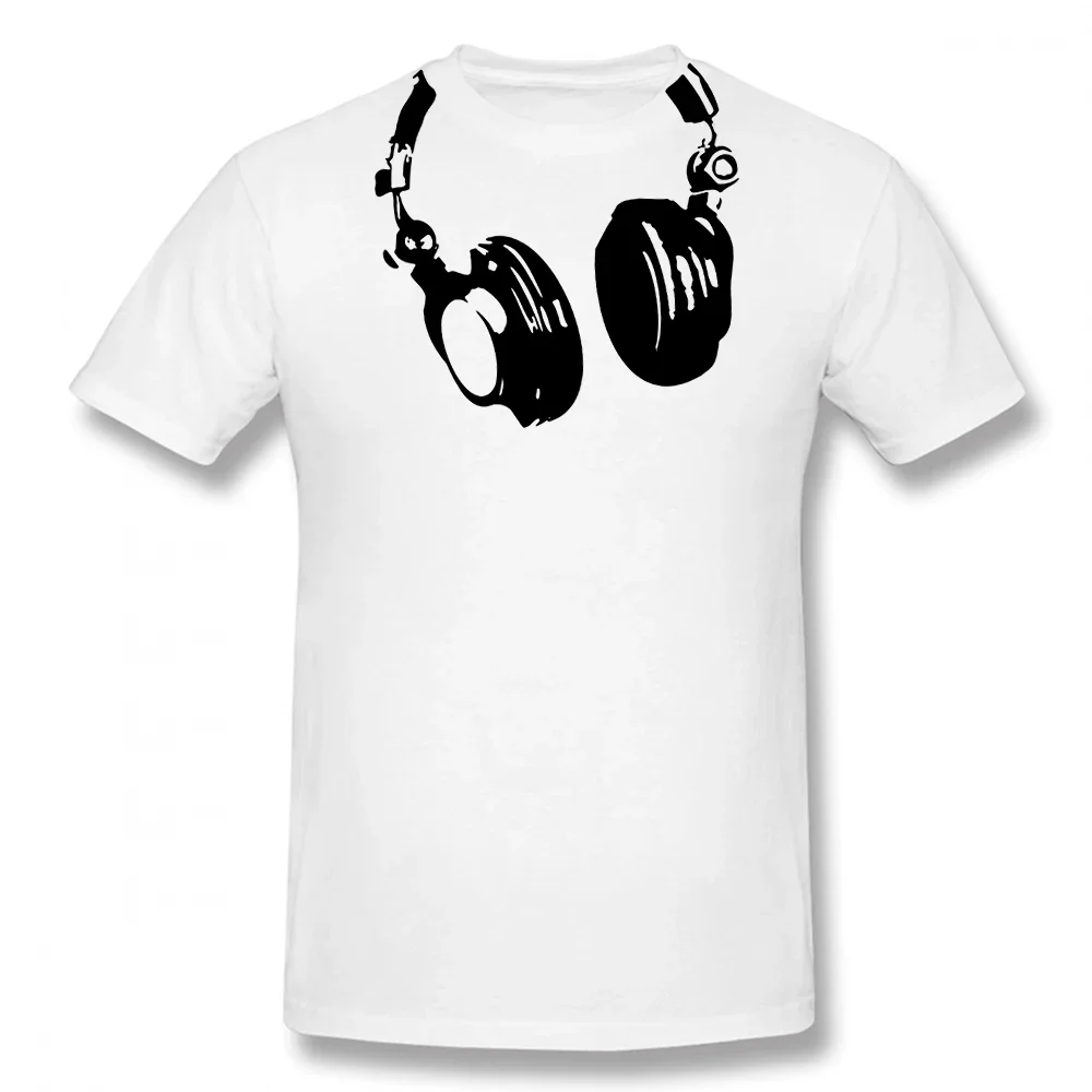 Funny Dj Headphones T Shirts Graphic Cotton Streetwear Short Sleeve O-Neck Harajuku Music Techno T-shirt Mens Clothing