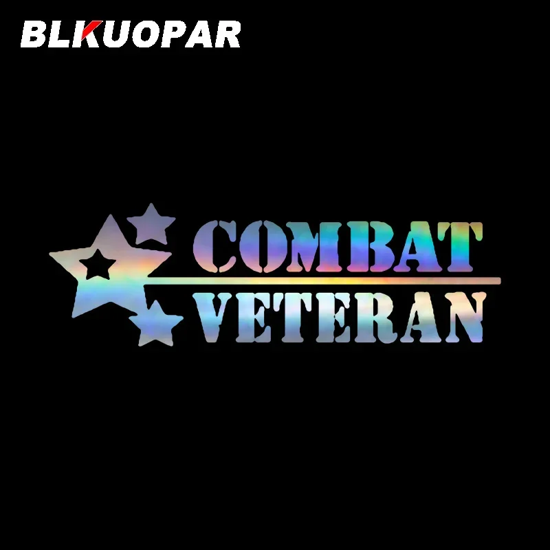 

BLKUOPAR Combat Veteran Stars Silhouette Car Stickers Laser Waterproof Decal Creative Trunk Motorcycle Car Accessories