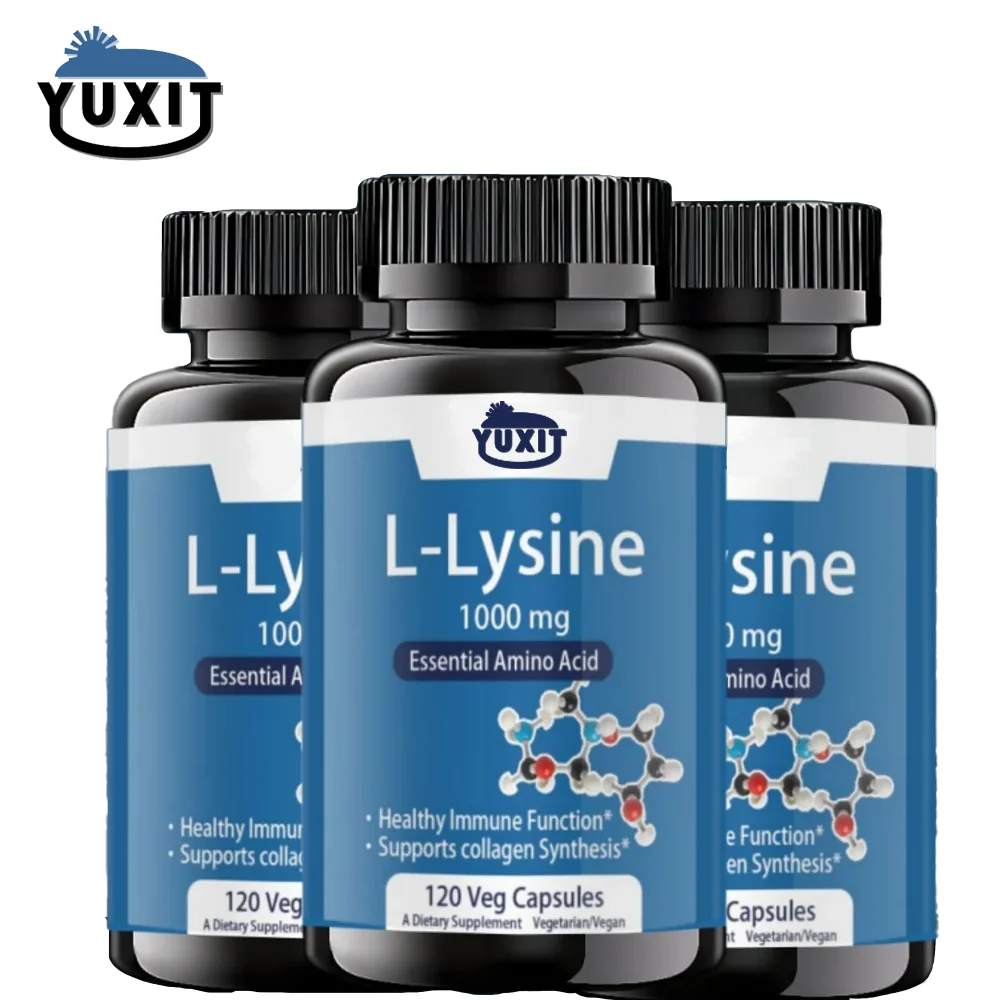 YUXIT L-lysine 1000mg, 220 Tablets - Enhances Absorption And Assimilation - Promotes Skin And Lip Integrity - Collagen Support