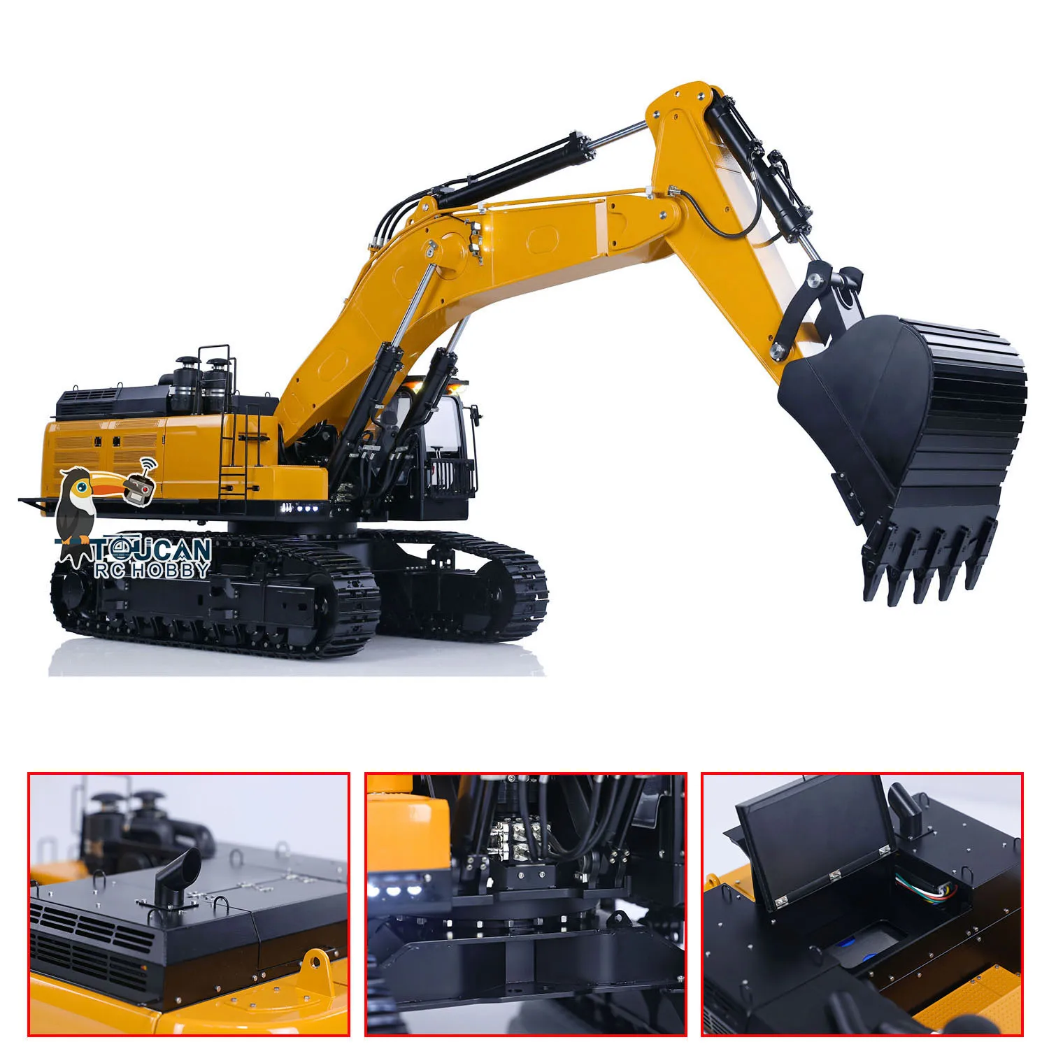 Kabolite 1/14 SY980H SANY Finished Metal Hydraulic RC K980 Digger Heavy Duty PL18 Radio Control Excavator Model As Gifts Toys