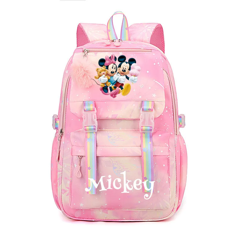 Cartable imprimé dessin animé Micky Mouse, sac à dos pour élèves du primaire et du secondaire, sac à dos de loisirs de grande capacité, nouveau