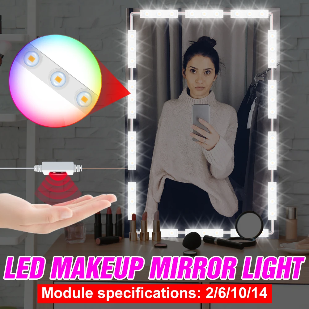 

12V LED Makeup Mirror Bathroom Light USB LED 8W 12W 16W 20W Vanity Mirror Wall Lamp LED Bulb Bathroom Dressing Table Lighting