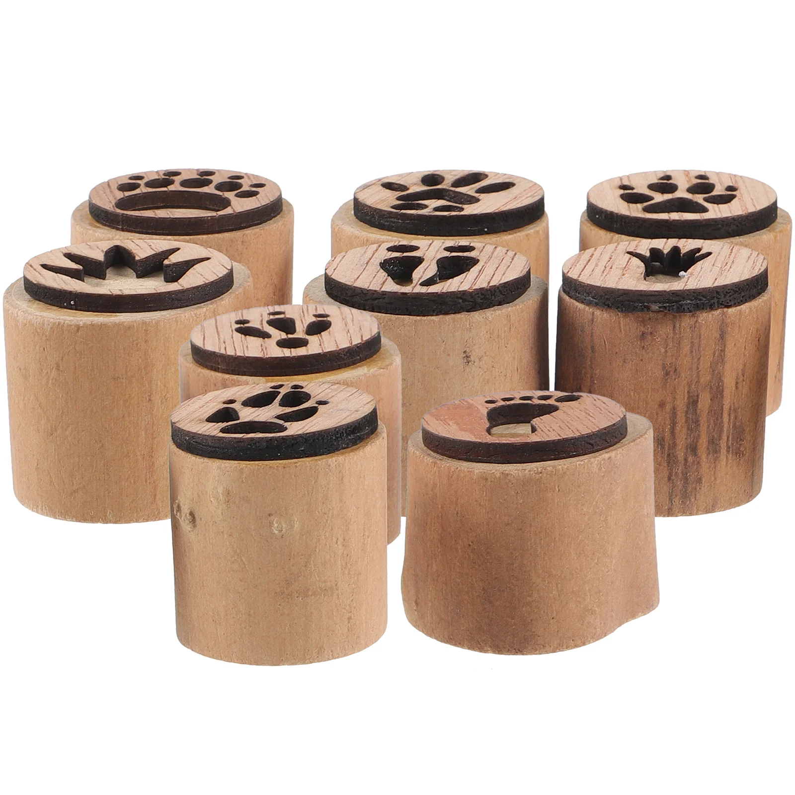 

1 Set of Wood Craft Stamps Wood Stamps Garden Stamps Footprint Making Stamp animal stamp cute stamps stamps for kids