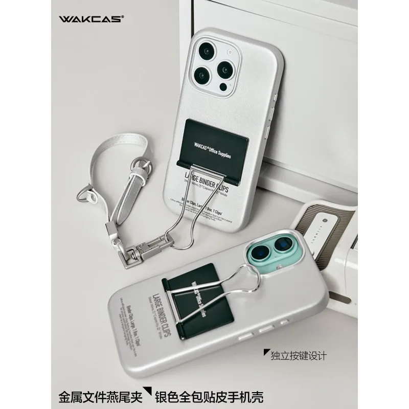 

New WAKCAS Mobile Phone Case Leather All-inclusive Folder Dovetail Clip Original for IPhone15/16pro Max Protective Case