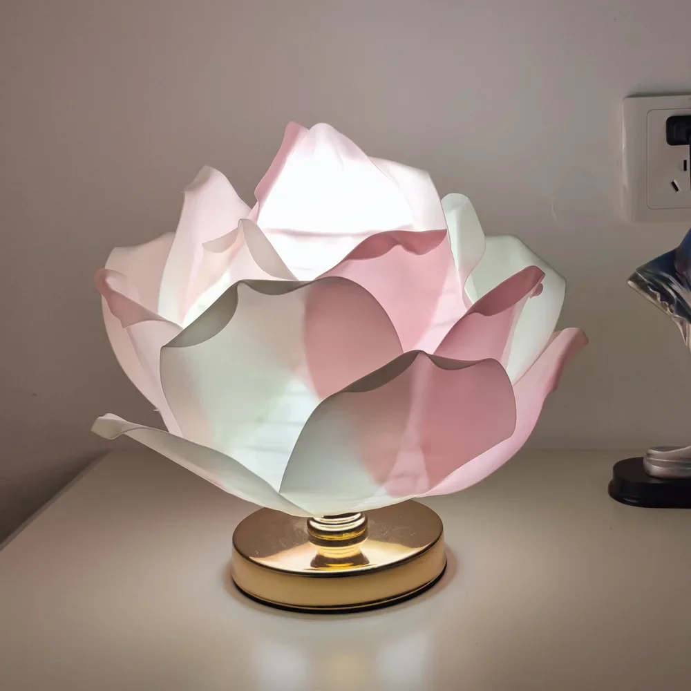 Nice Creative Rose Floral Table Lamps Girls Bedroom Atmosphere Decorative Night Lights