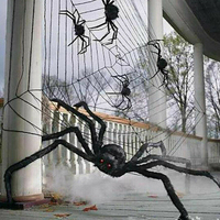 200cm Hairy Giant Spider Halloween Decoration Festival Prop Haunted House Party Indoor Outdoor Huges Black Spider Decor 2023 New