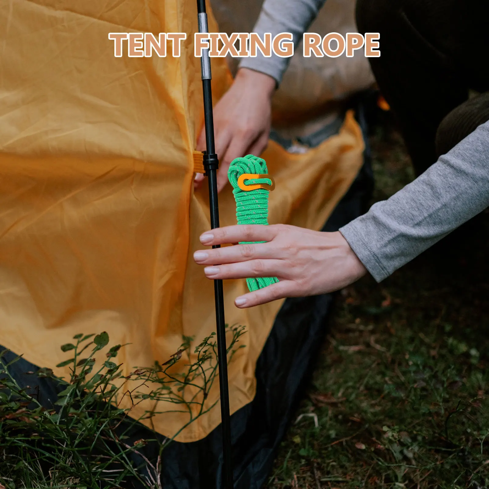 

6Pcs Outdoor Camping Reflective Rope Heavy Duty Tent Wind Line with Adjustable Tensioner for Tarp Canopy Guyline Survival Gear