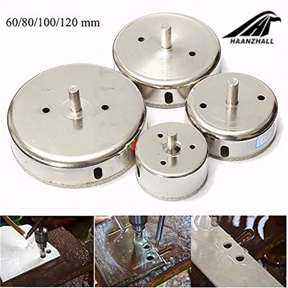 Imagem -02 - Conjunto de Brocas de Serra de Diamante Unidades 60 80 100 120 mm para Cerâmica Vidro Telha Corte Porcelana Mármore