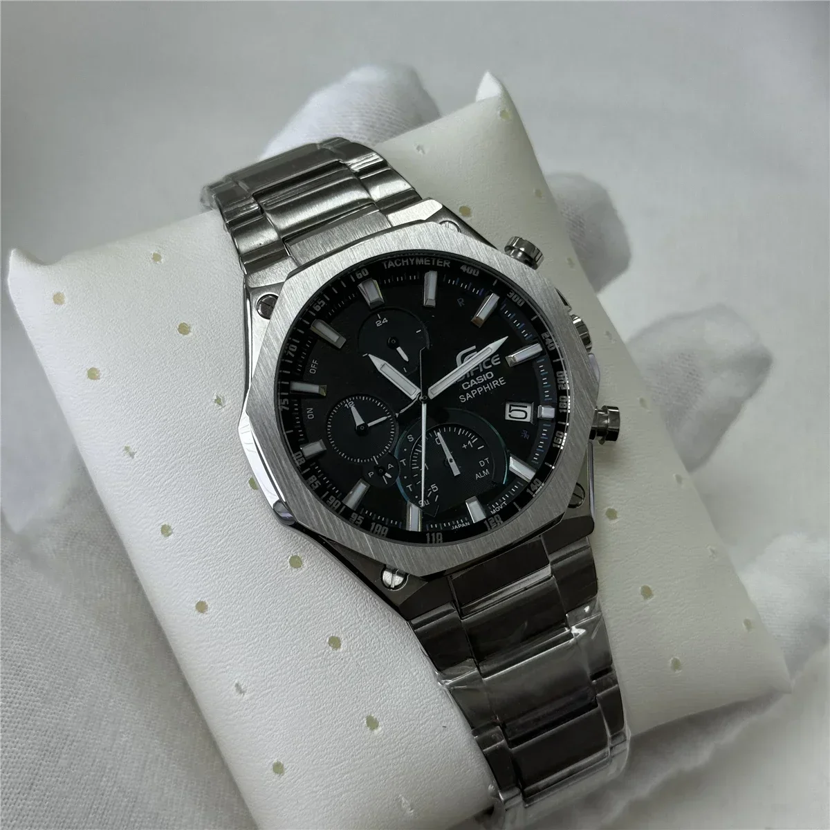 EQB-1100 Men\'s Watch Serie Waterproof and Shockproof Alarm Clock Multi Stainle Steel Dual Screen Watch