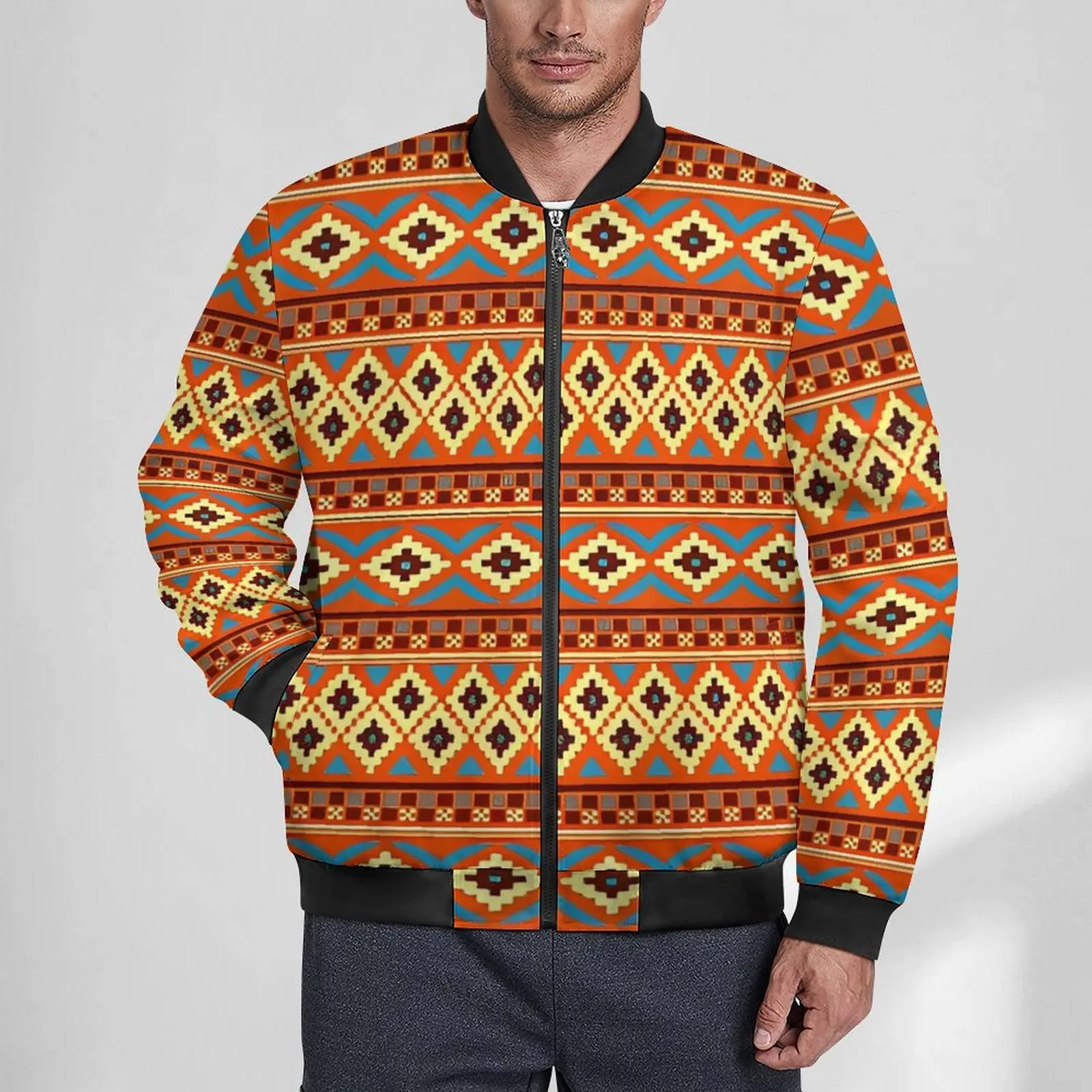 Aztec Art Tribal Print Jackets Man  Winter Coats Streetwear Hooded Casual Windbreakers Graphic Classic Jacket Plus Size 6XL