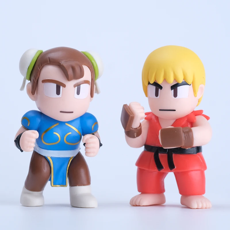 6 pezzi/lotto Q Ver. Figura Street Fighter 8 cm Ryu Ken Vega Chun-Li E. Honda Personaggio Figura Gioco Modello periferico Ornamenti