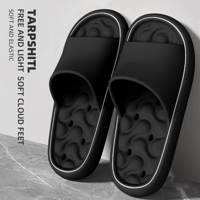 Couples EVA Home Slippers Drainage Hole Massage Footbed Non Slip Quick Dry Bathroom Shower Slides Indoor Sandals