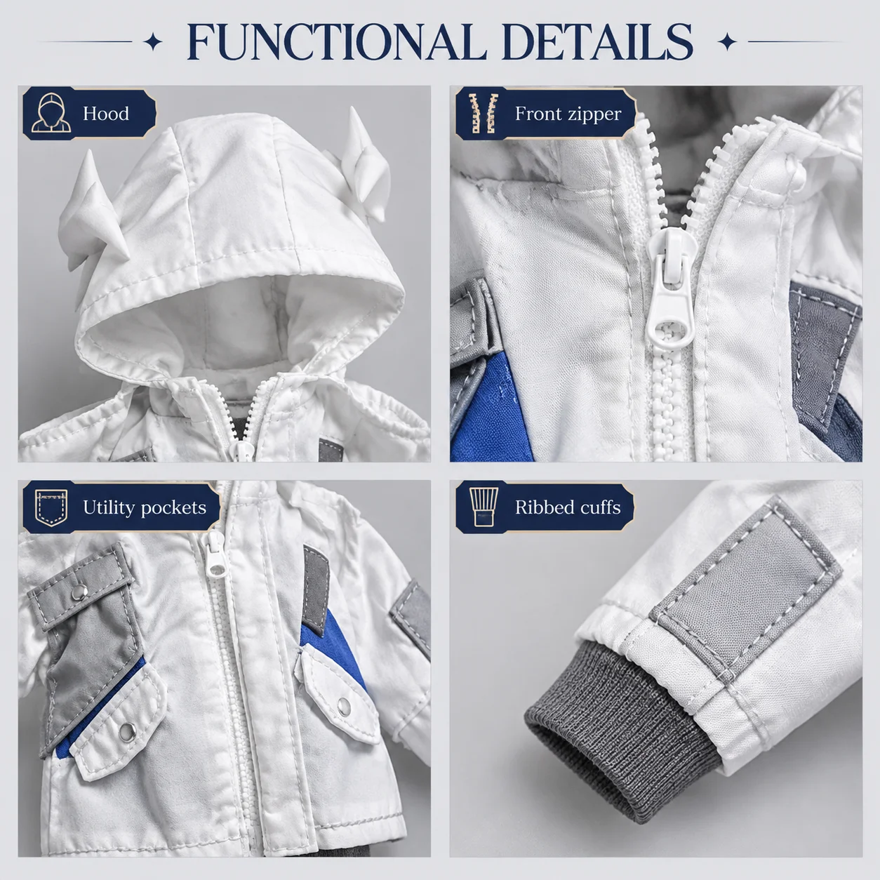 1/12 Scale Doll Clothes for OB11 Molly GSC Nendoroid Color Block Outdoor Windproof Parka Jacket YMY Body BJD Outfits Toy