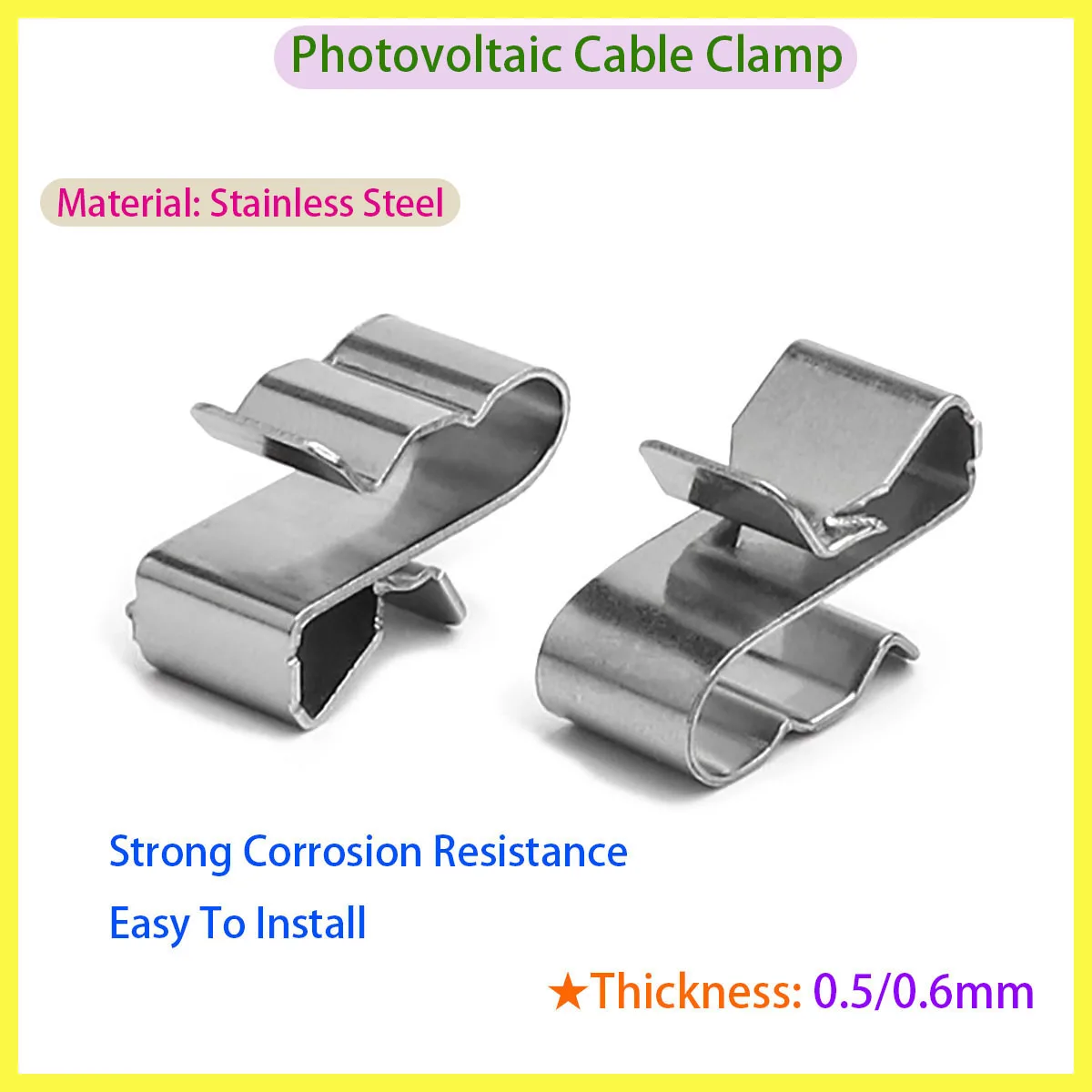 

Stainless Steel Cable Trailer Solar Panel Photovoltaic Wiring Clip Organizer