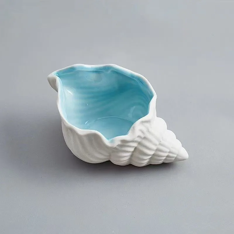 

Mediterranean Ceramic Shell Decorations Living Room Sea Snail Beak Multi-Functional Storage Jewelry Box Display Accessories