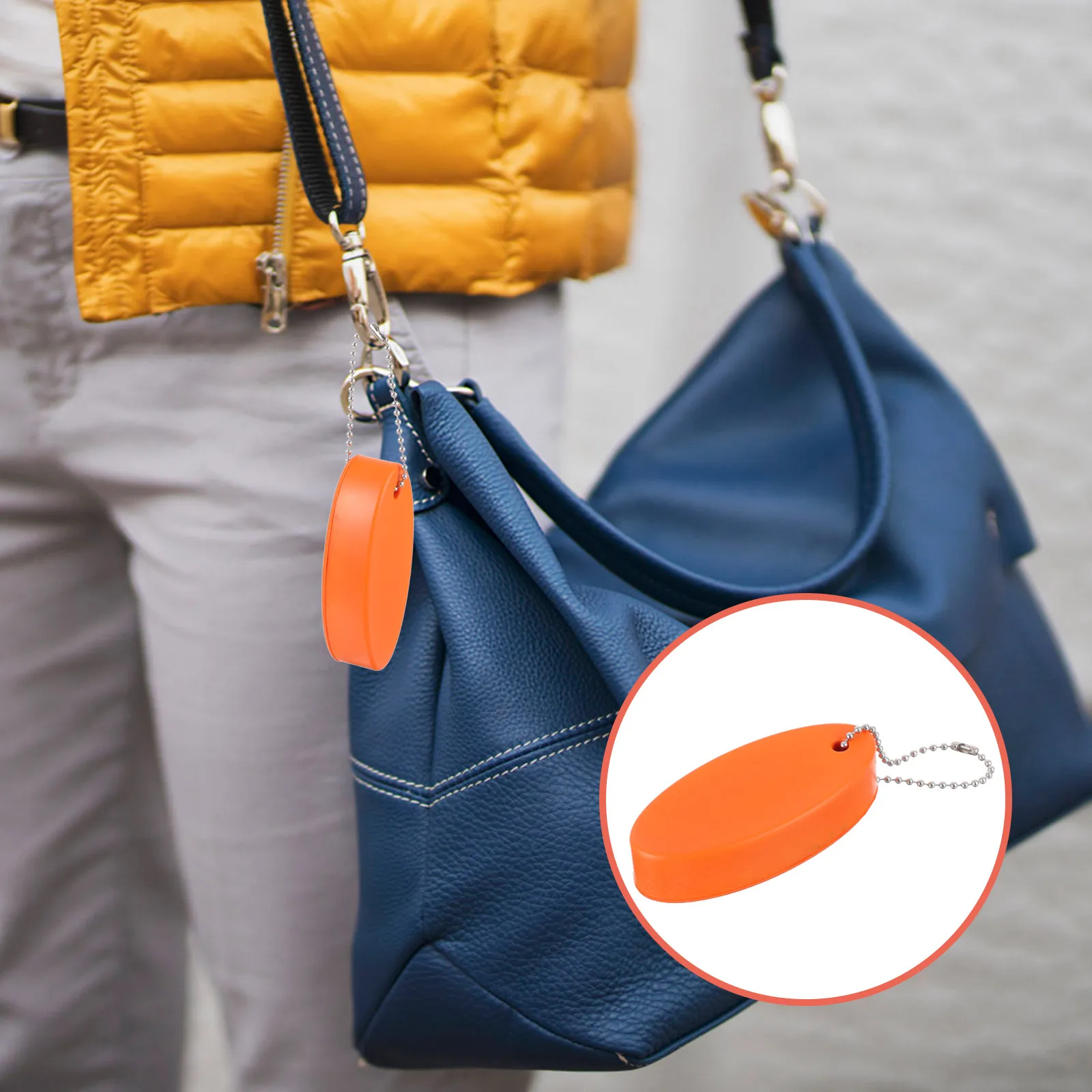

5Pcs Float Keychain Buoy Keychain for Floating Key Chain Boats Cell Holder Orange Keyring EVA Durable Water Sports Fishing