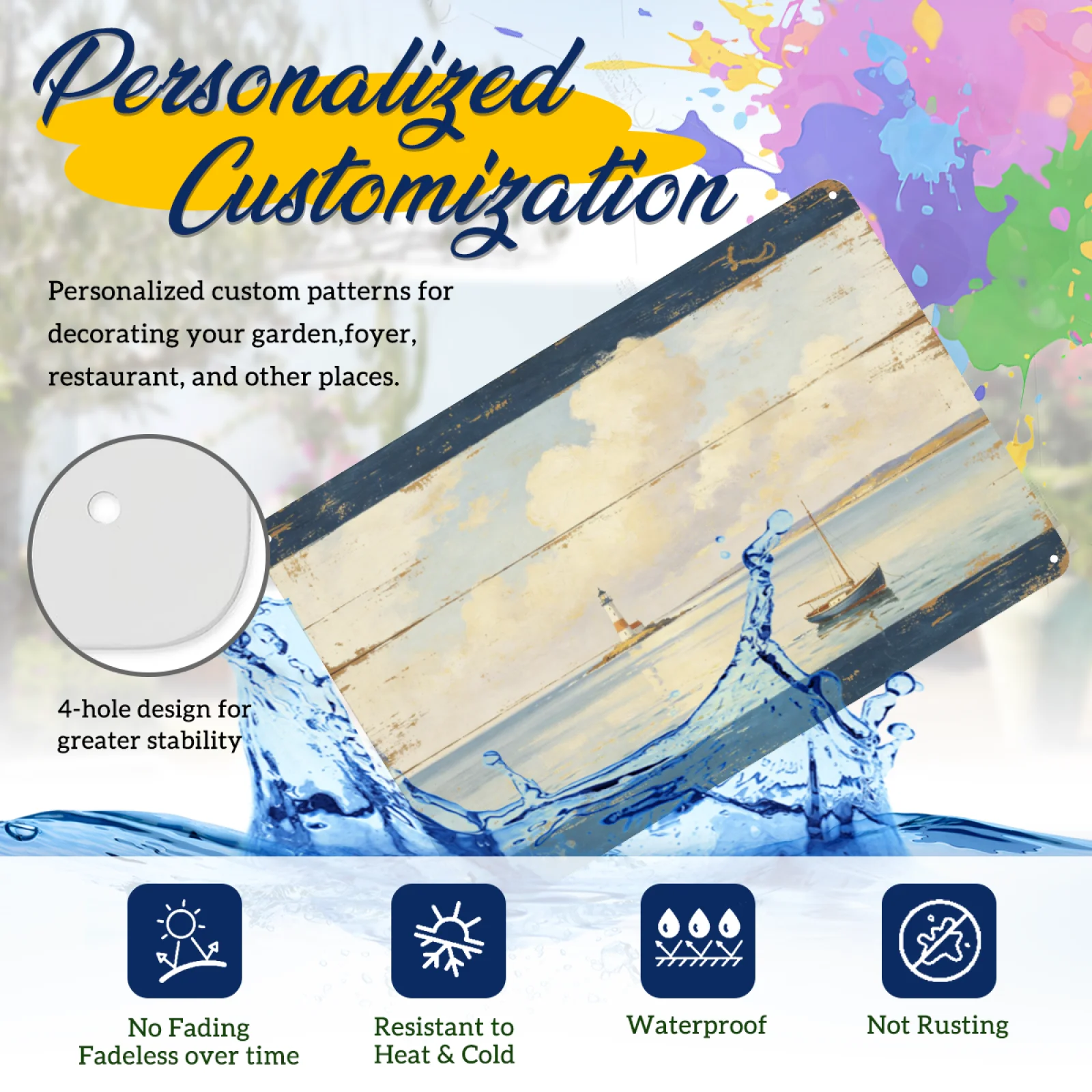 Vintage'owa, postarzana metalo – Home Decor Nautical recenzja i cena