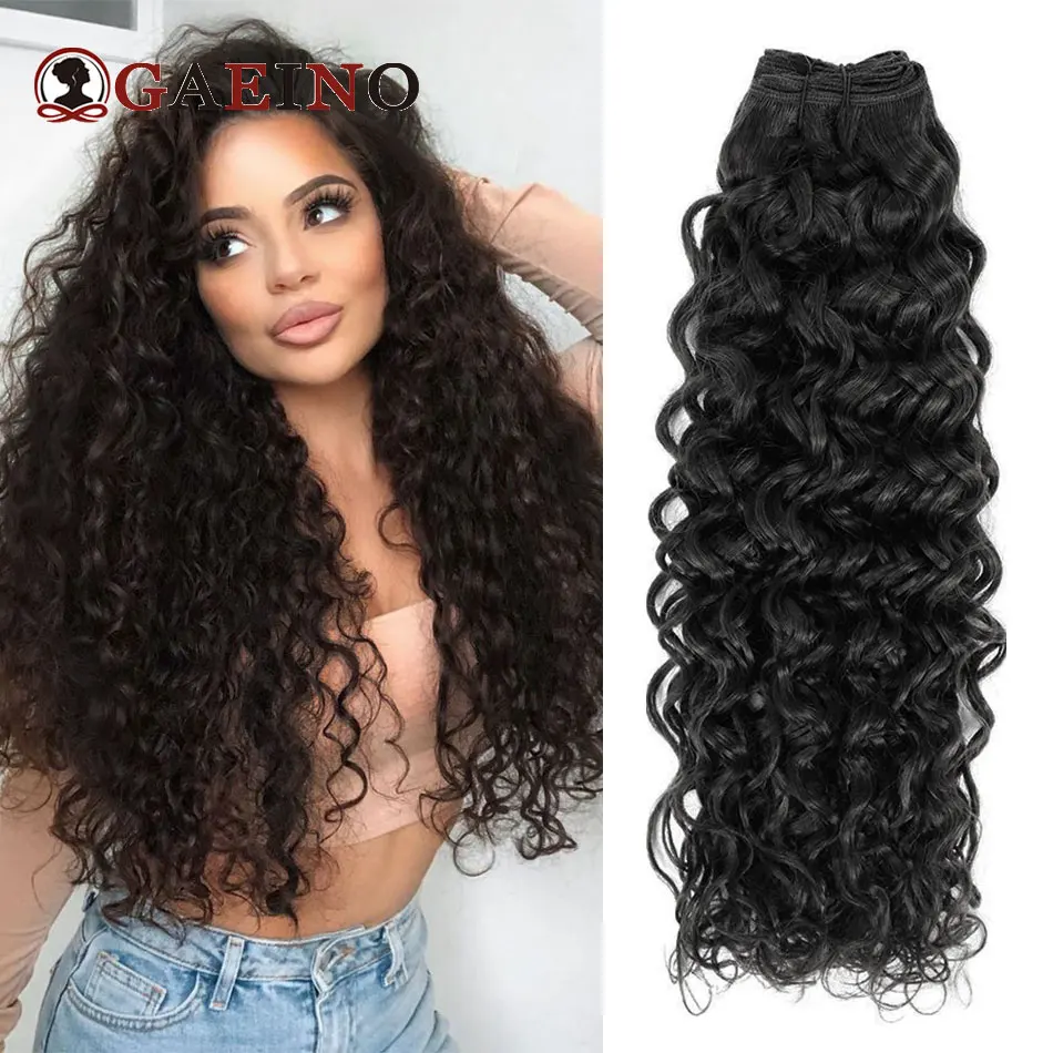 Water Wave Human Hair Extensions 100% Natural Remy Hair Weft Curly Blonde Hair Extensions Curly  Natural Black Remy Hair 100g