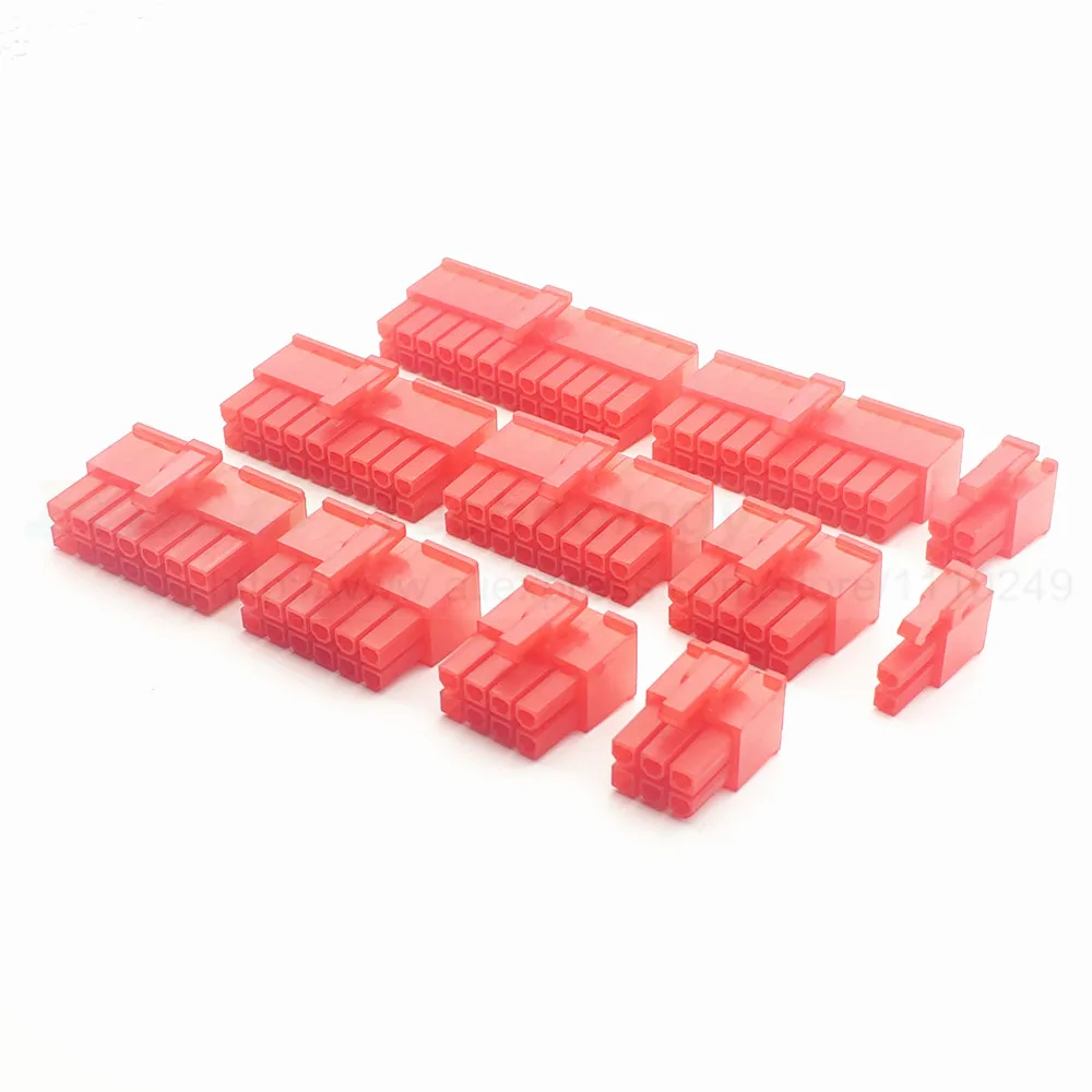 10pcs/lot 5557-R 5557 4.2 mm Red Automotive Wiring Harness Connector Male 2 - 24 Pin for PC/Computer Graphics Card PCI-E Power