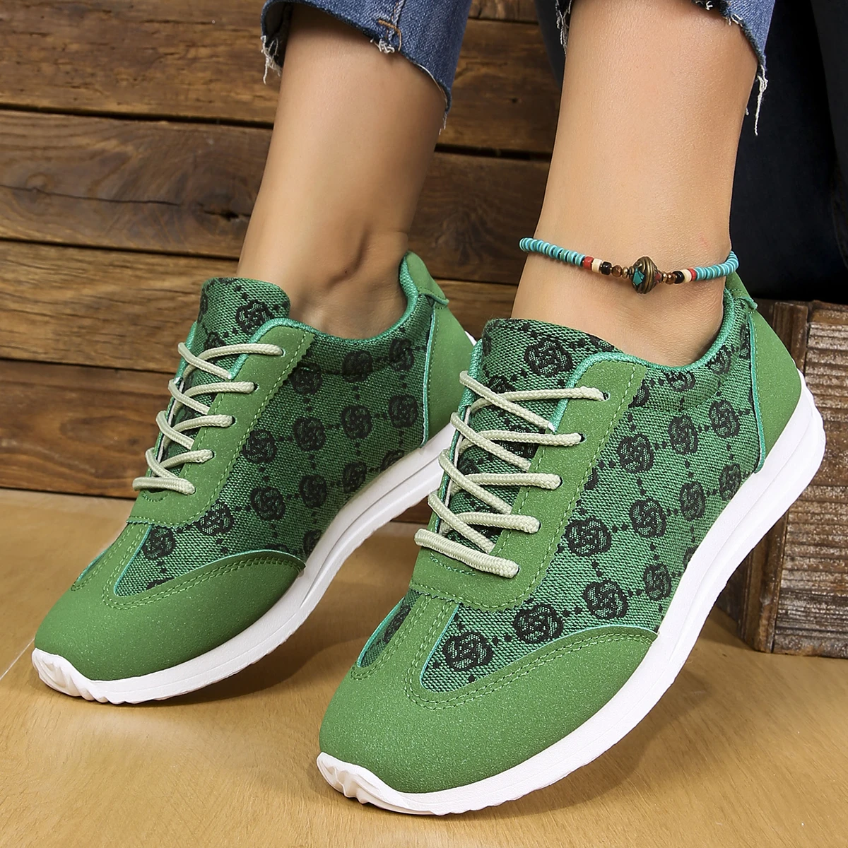Frühling und Sommer Damen Designer Atmungsaktive Sneaker mit Kreuzriemen Flache Bequeme Freizeit-Walkingschuhe Zapatos De Mujer – Detail 6