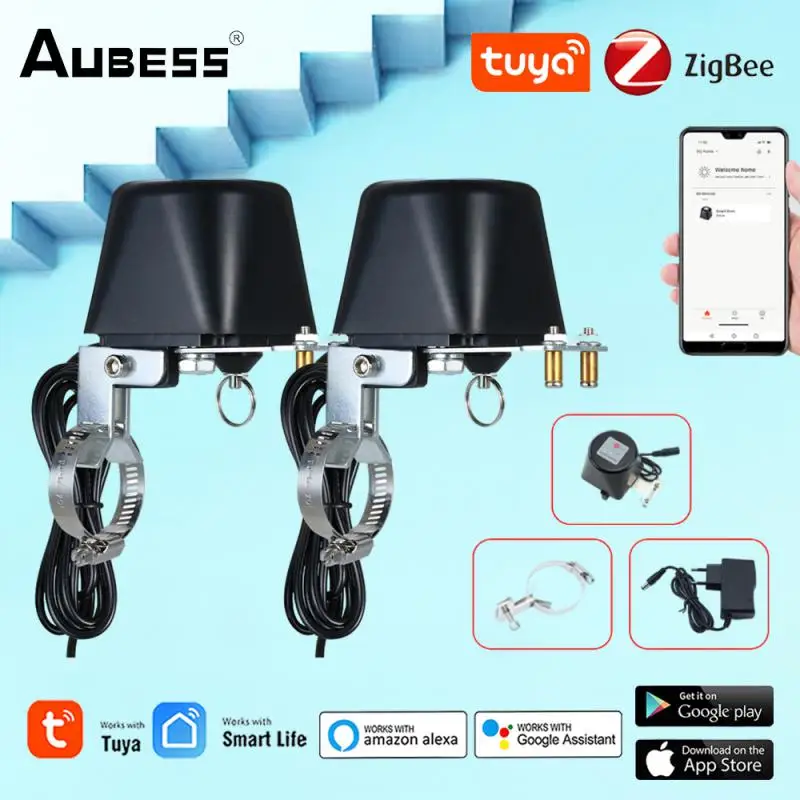 Tuya ZigBee Smart Control Gas Water Valve Wireless Smart Home Automation Control Valve With Alexa Google Assistant SmartLife