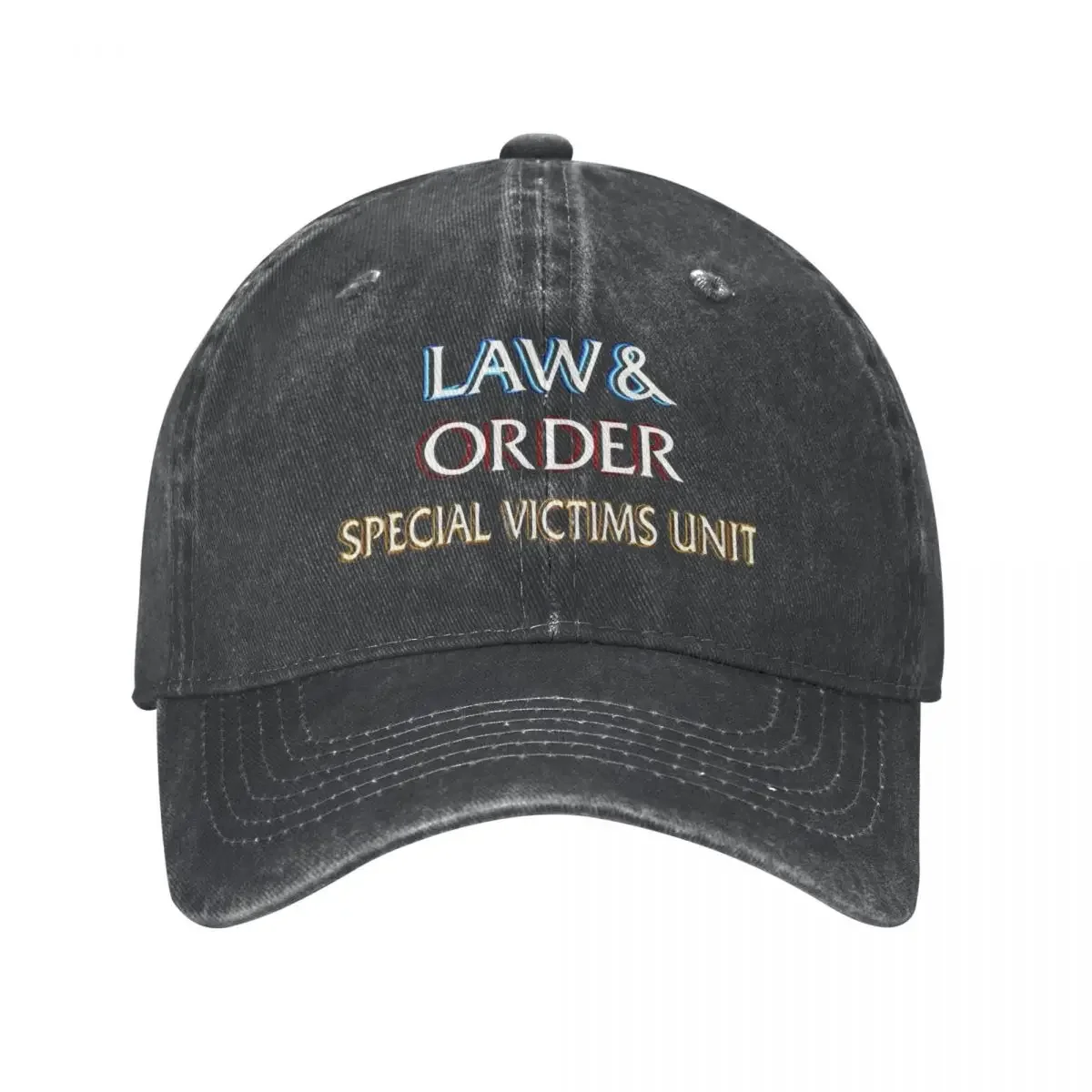 Vintage Law And Order Logo Baseball Caps Unisex Distressed Denim Washed Casquette Dad Hat Vintage Movie Outdoor Summer Caps Hat