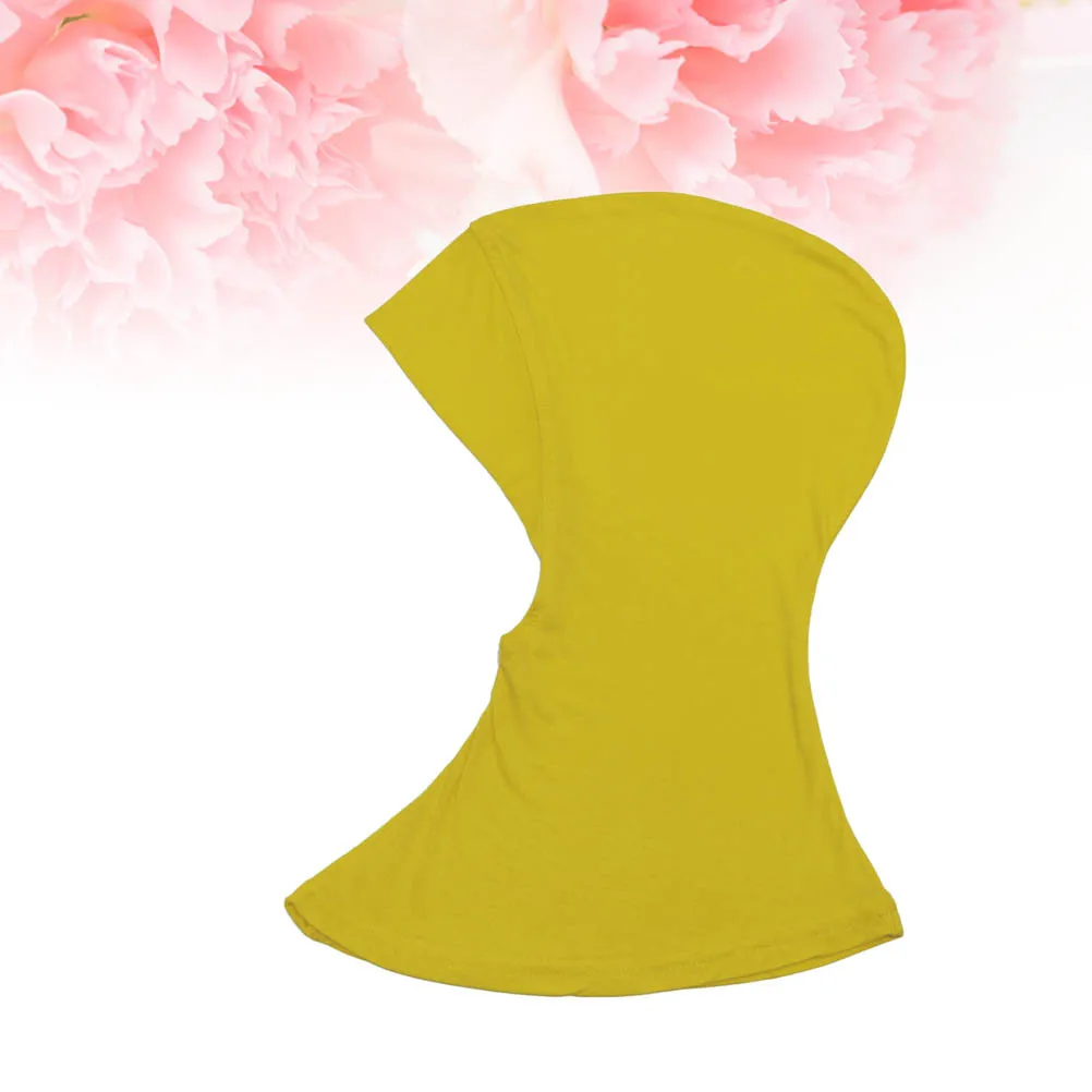 Verstelbare moslim hijab cap volledige dekking innerlijke hijab been nekbedekking sjaal islamitische hoofddeksels dames 35x24cm geel comfortabel