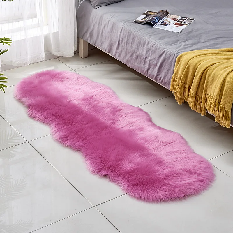 

Living Room Plush Floor Rugs Mats Kids Room Faux Fur Area Rug Carpet Solid Fluffy Soft Shaggy Carpet Artificial Sheepskin Hairy