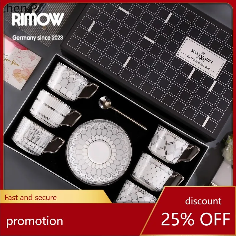 

YFY coffee cup exquisite wedding housewarming gift exquisite afternoon tea cup suit hardcover gift box gift