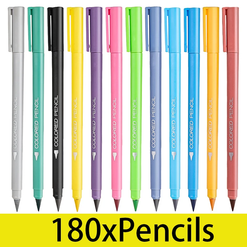 180Pcs Colorful Unlimited HB Writing Replaceable Tip for Art Sketch Painting Design Pen Stationery