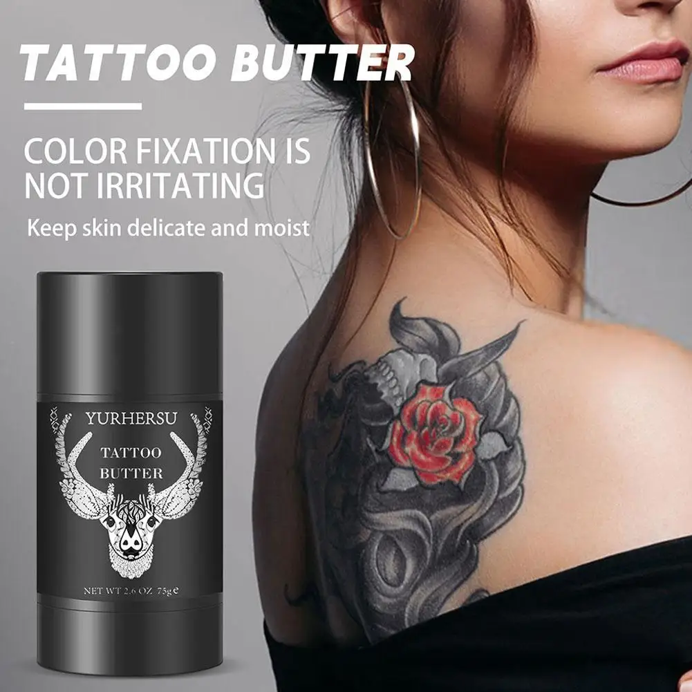 Tattoo Cream Stick For Moisturizer Brightener, Tattoo Aftercare Butter Lotion Tattoo Balm Old & New Tattoo Care Cream Stick 65ml