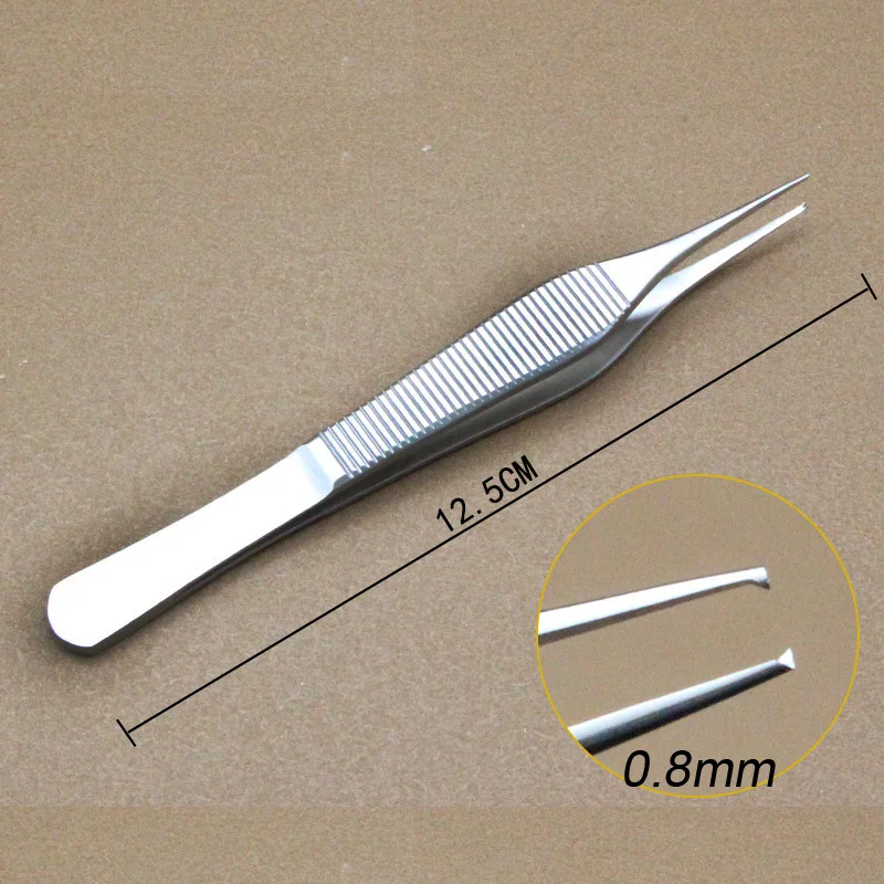 1pcs Tissue Forceps Teethed Forceps Platforms 120mm Ophthalmic Tweezers Surgical Instruments Stainless steel